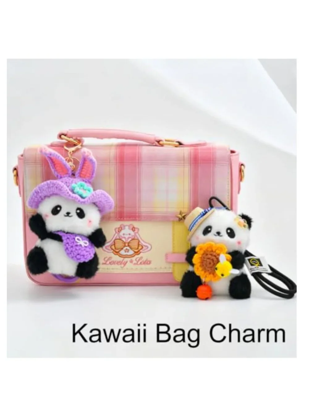 Plush Cat Keychain Bag Charm Kawaii Purse Accessory for Women